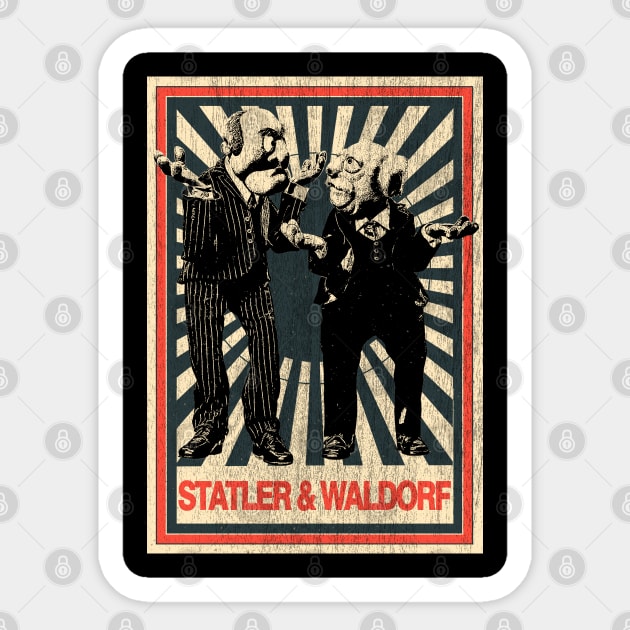 Vintage Poster Statler and Waldorf Sticker by Odd Even